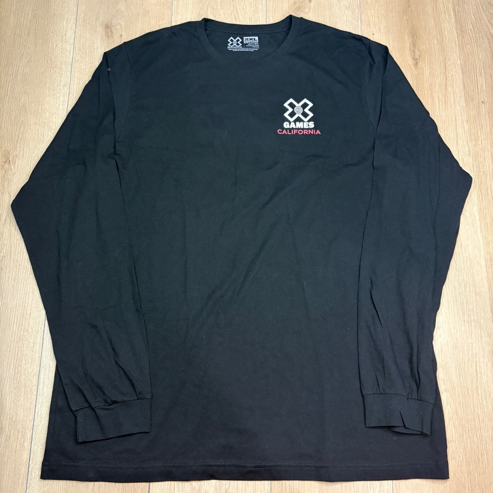X Games California Ventura Long Sleeve Graphic T-Shirt Black Mens 2XL